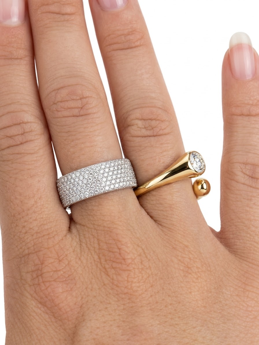 Anello Abbraccio Pavé