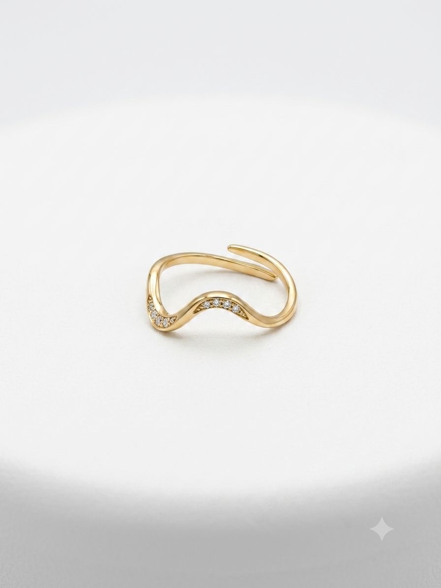 Anello Onda Brillante