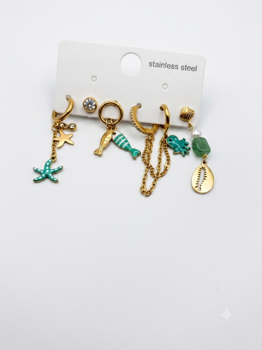 Set 5 orecchini Ocean Breeze