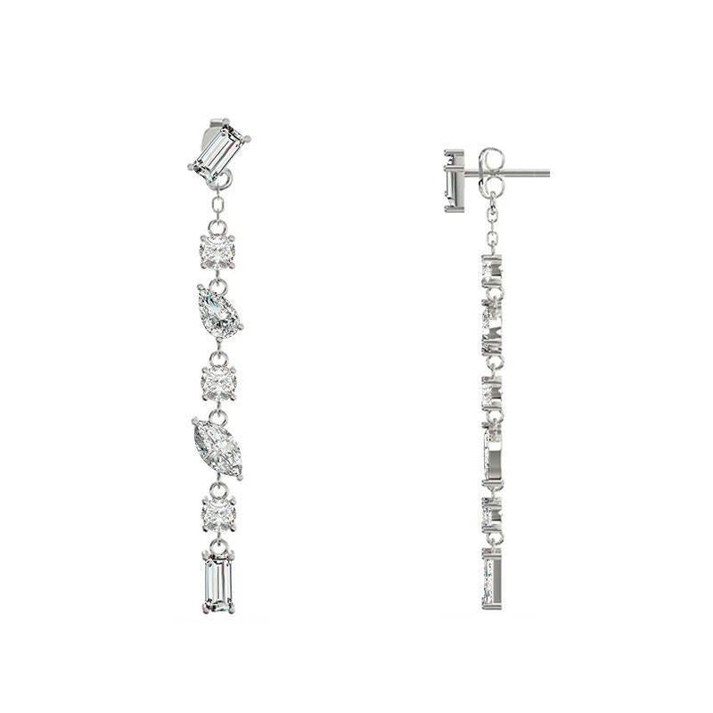 Orecchini pendenti con zirconi in acciaio inox 316l