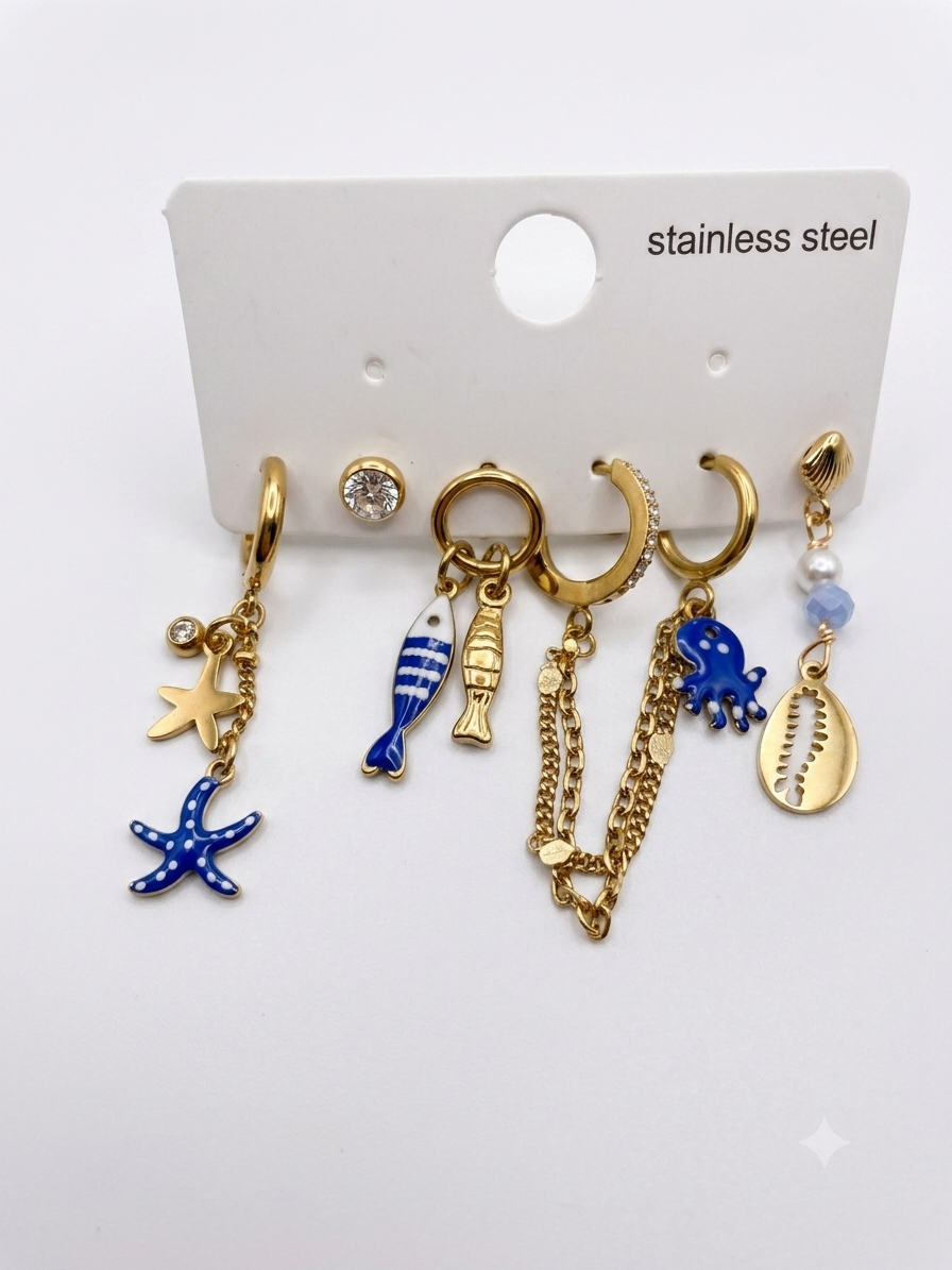 Set 5 orecchini Ocean Breeze