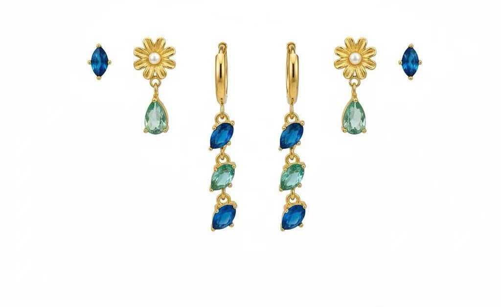 Set orecchini 3 paia Trilogy Flower