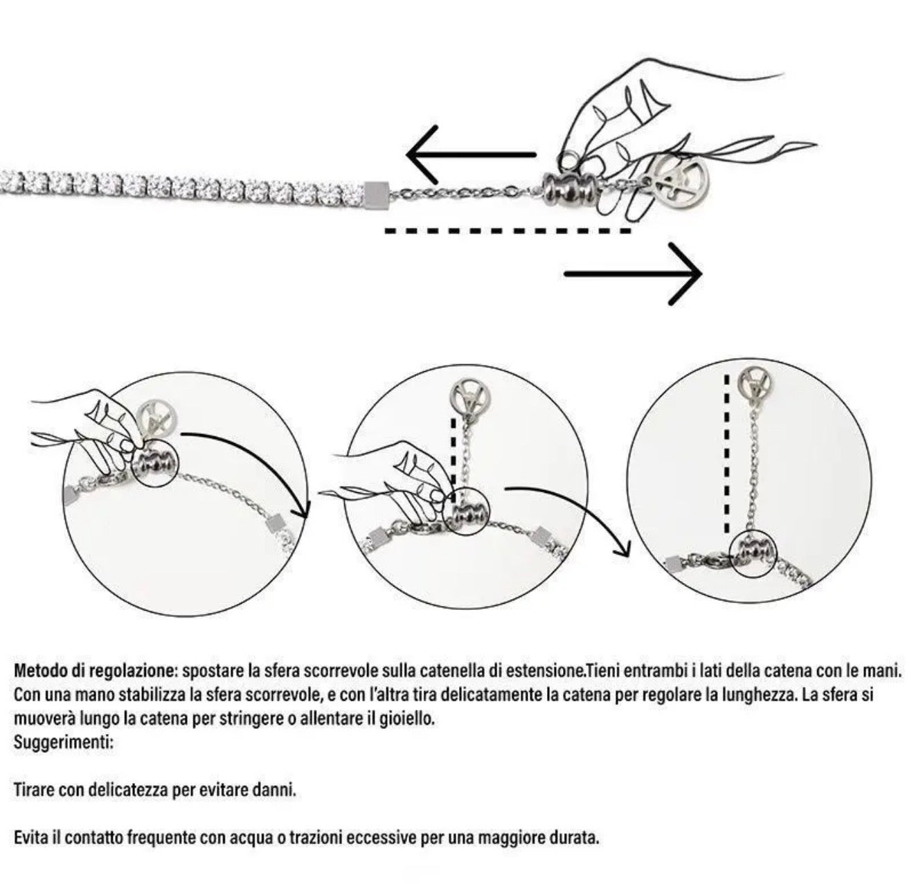 Bracciale tennis Amore (con cursore)