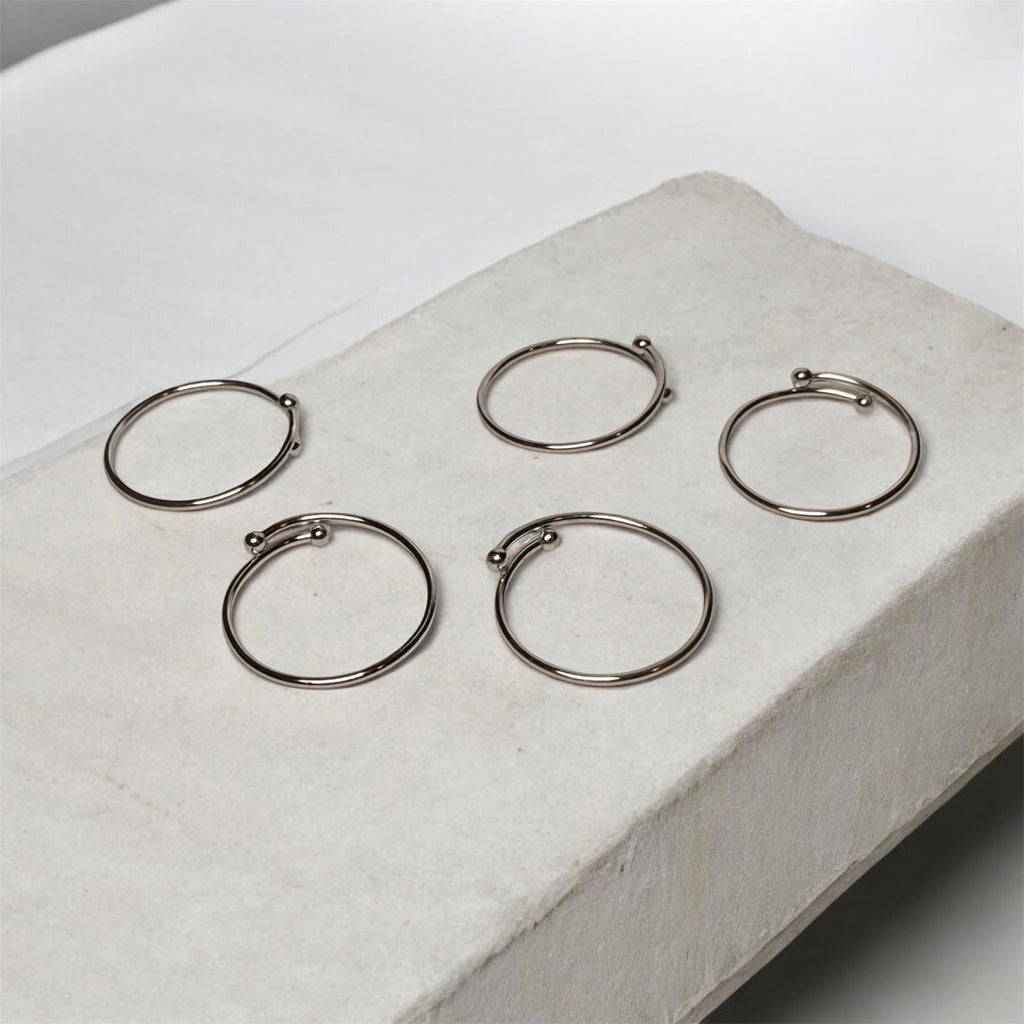 Set di 5 Fedine Minimal in Acciaio 316L