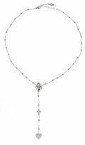 Collana rosario con cuore sacro e croce