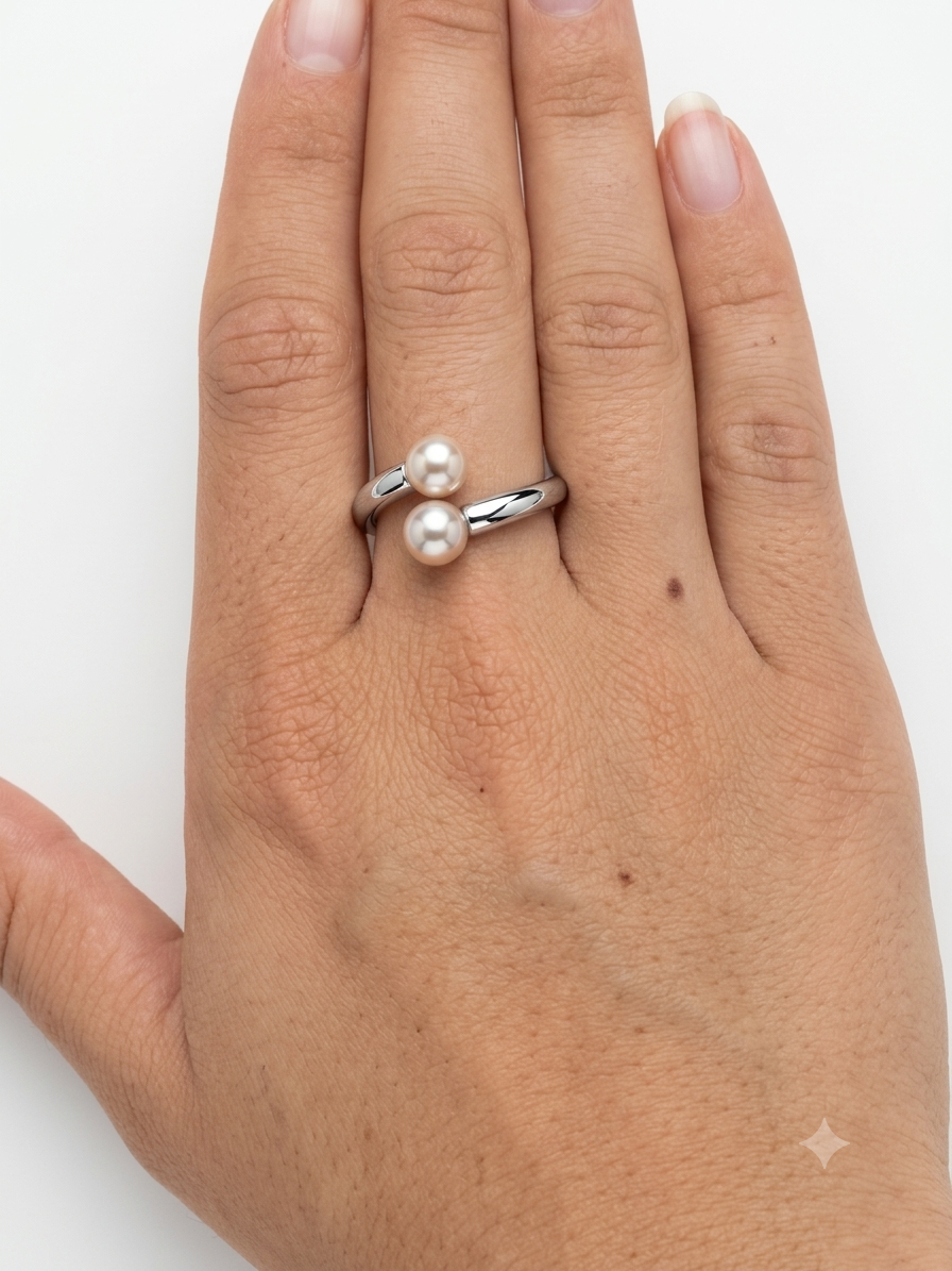 Anello Perla Duetto