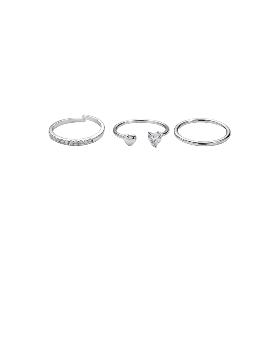 Set 3 anelli Costellazione del Cuore( 2 regolabile, 1 non regolabile)