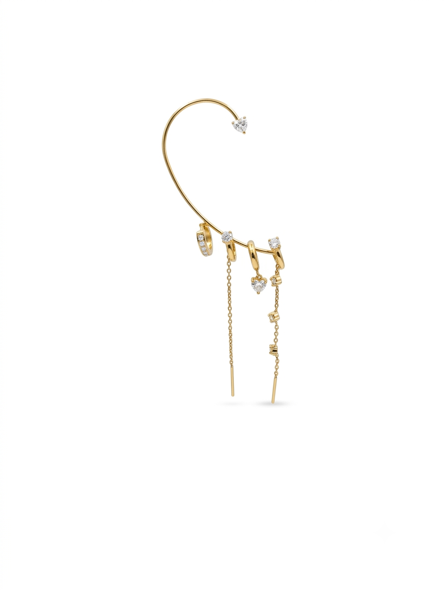 Earcuff orecchio destro Chrono-Heart Multiring