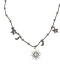 Collana Sonaglio Sole e Luna in Acciaio 316L con Pendenti Stelle e Luna per Accessori Eleganti
