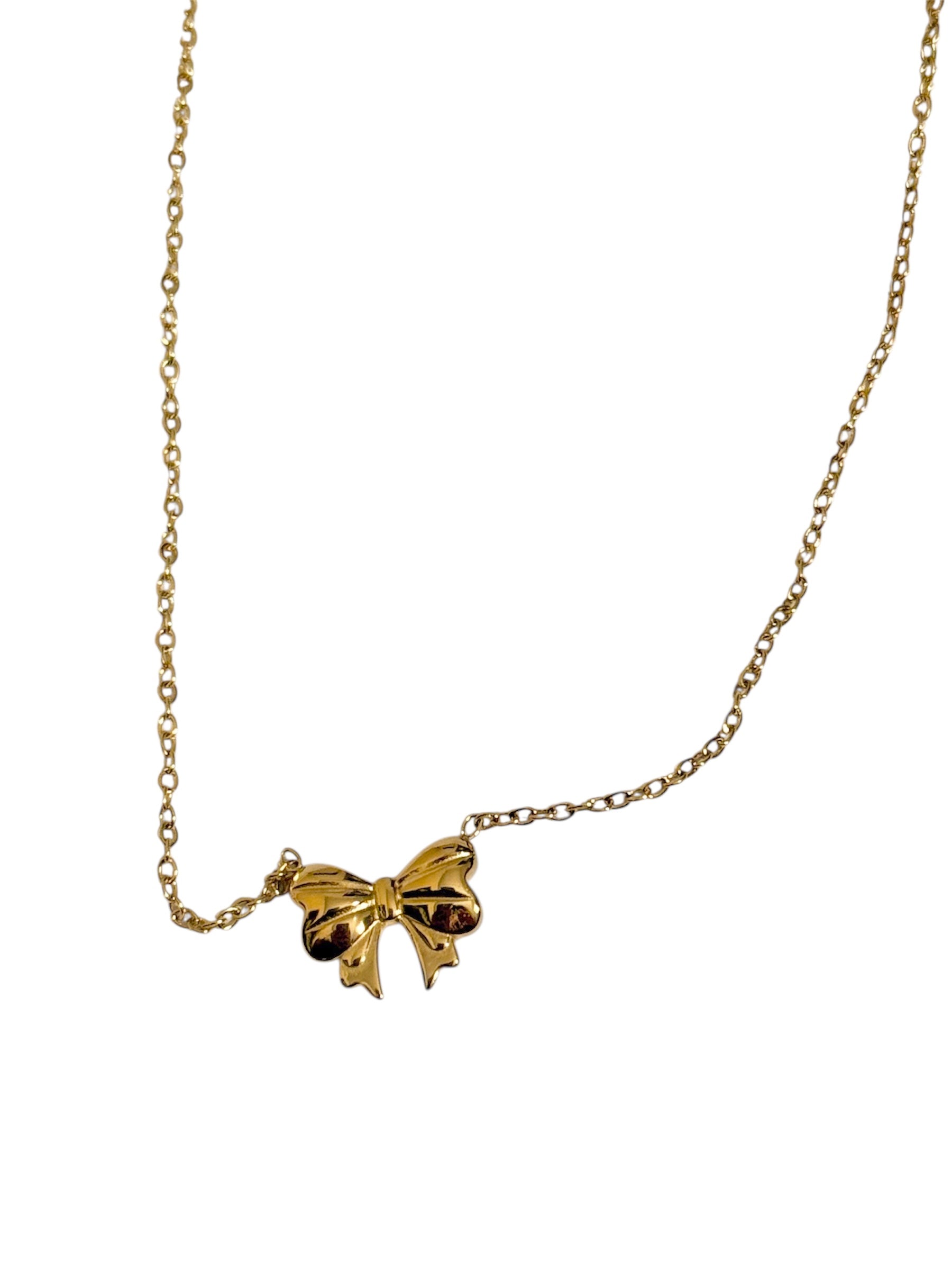 Collana Minimal con Fiochetto piccolino 1 cm in acciaio 316l elegante e resistente per ogni outfit