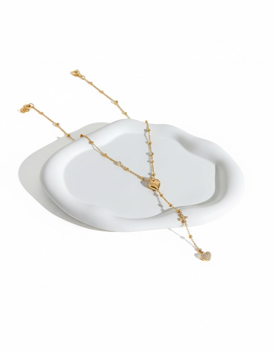 Collana rosario con cuore sacro e croce