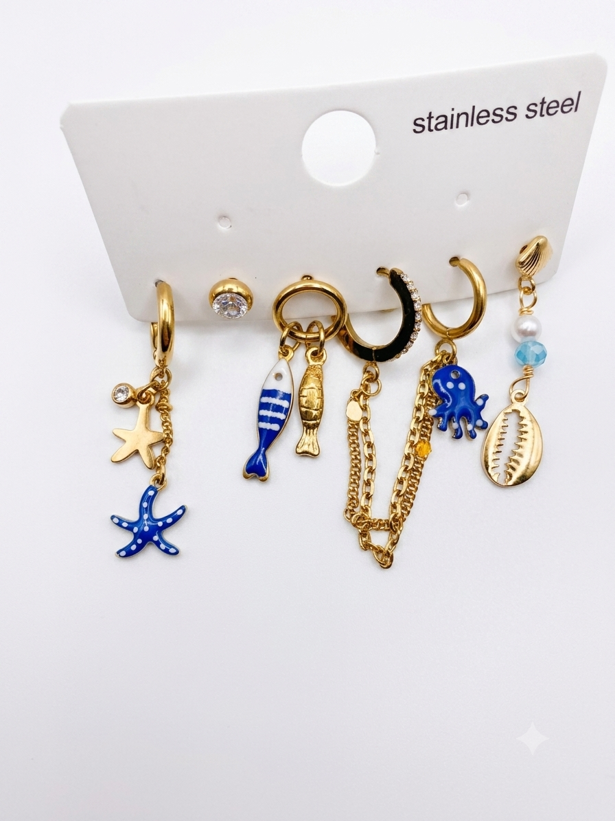 Set 5 orecchini Ocean Breeze