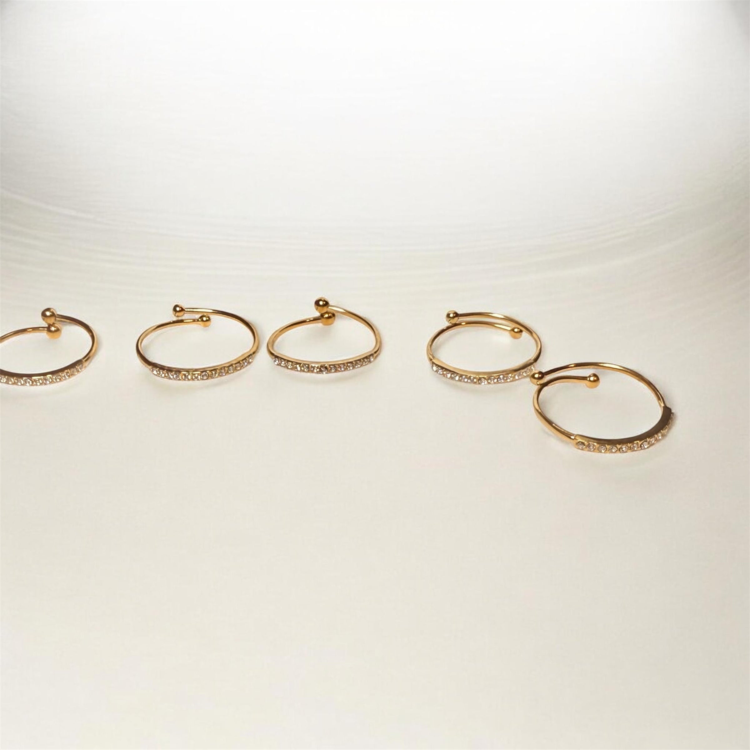 Set di 5 Fedine Minimal in Acciaio 316L