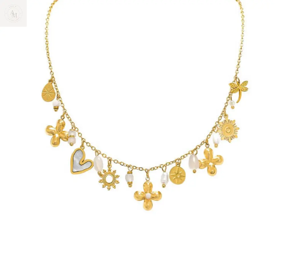 Collana acciaio fiori anamaria.m®