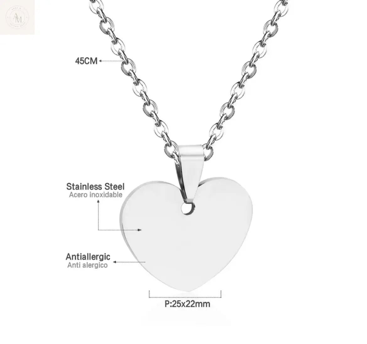 Collana con ciondolo a forma di cuore personalizzato anamaria.m®