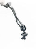 Collana pendente angelo con ciondolo a croce, catena in argento, gioielli religiosi anamaria.m