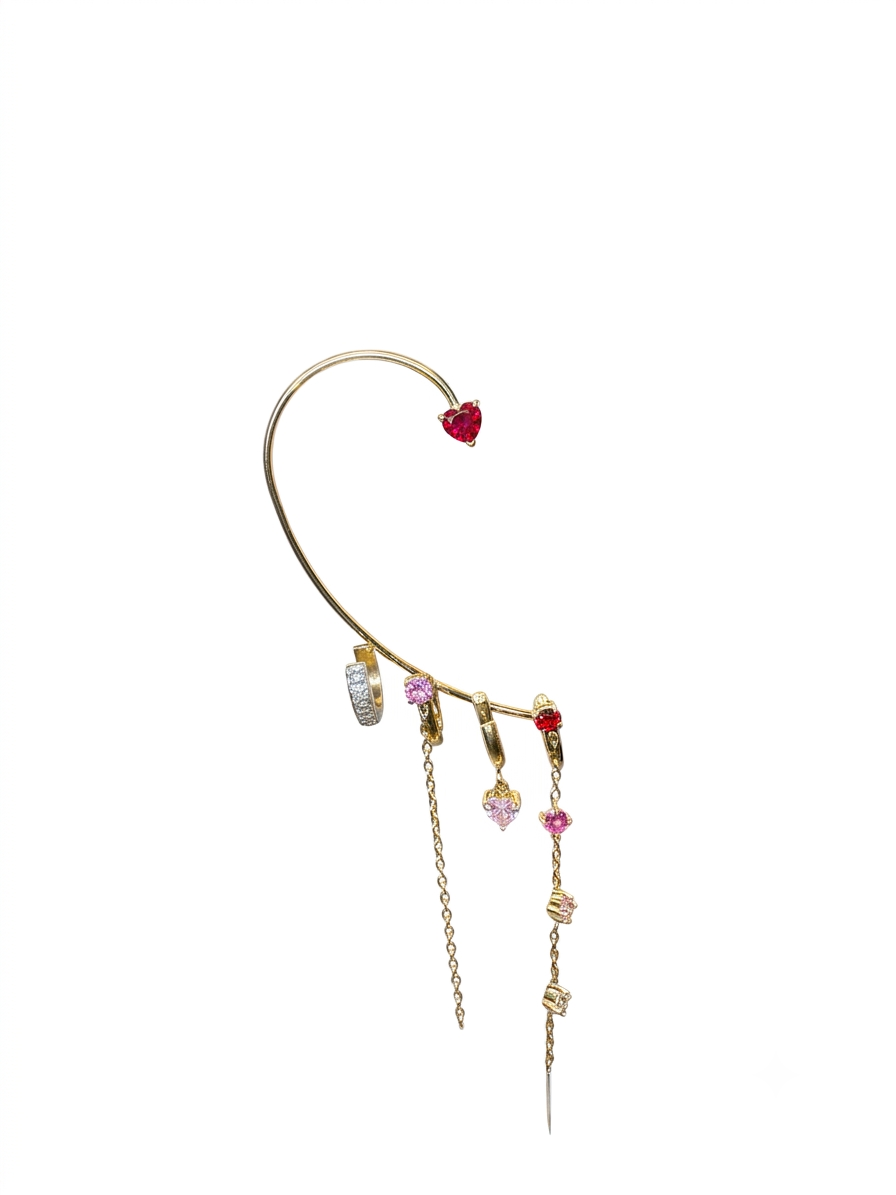 Earcuff orecchio destro Chrono-Heart Multiring