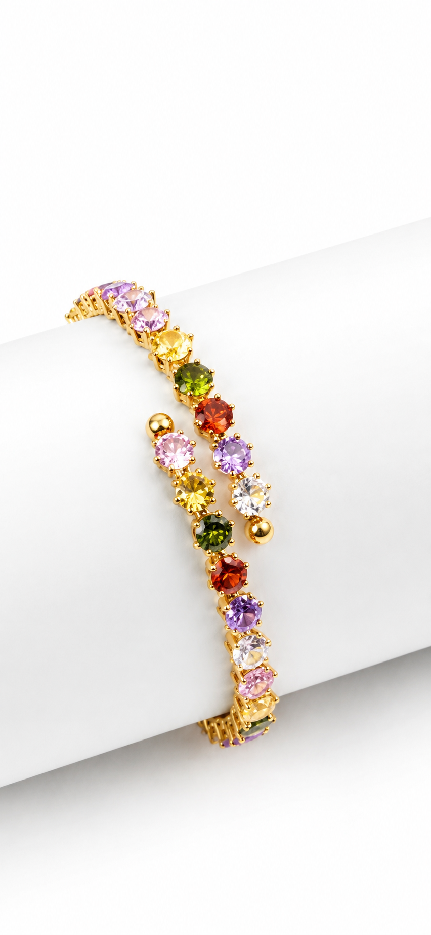Bracciale Rigido Wrap 'Lumina' Gemme
