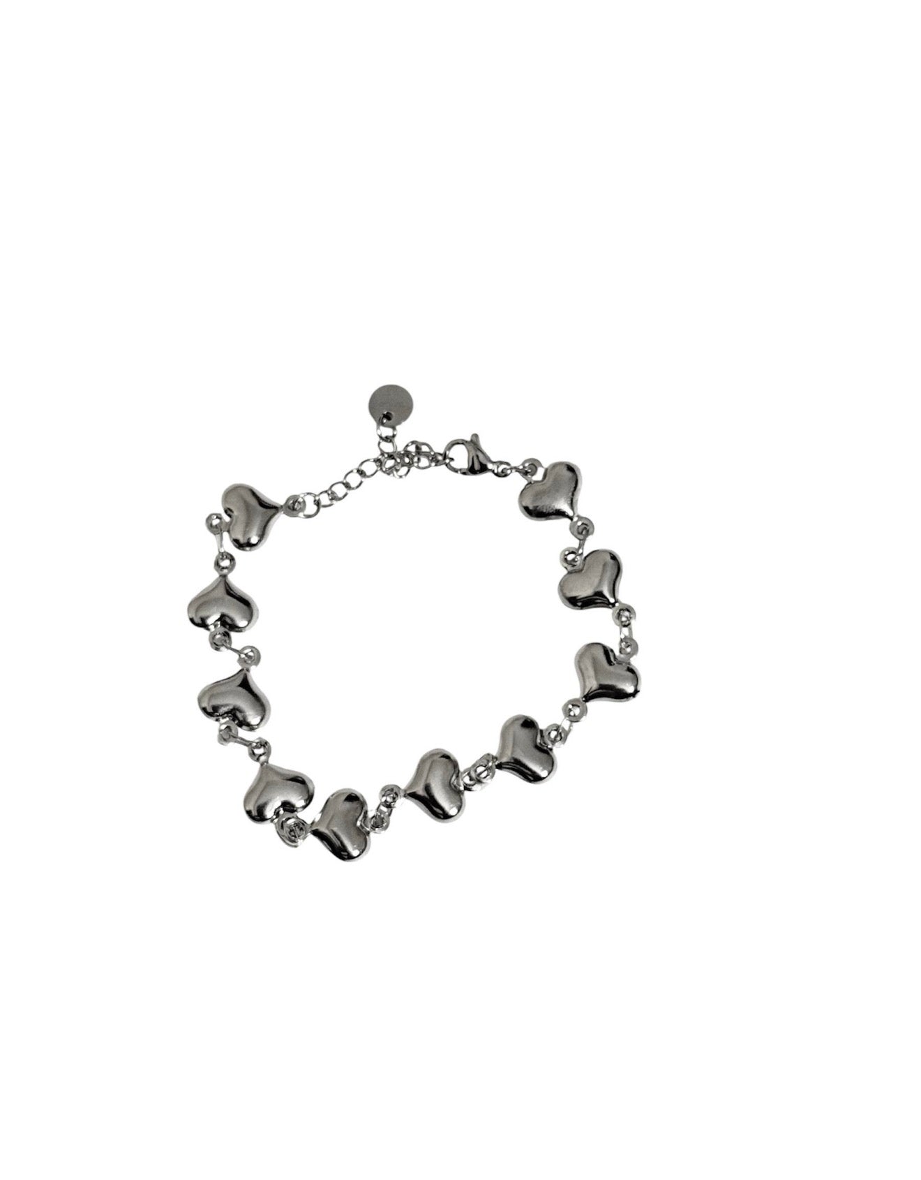 Bracciale in Acciaio 316L con Tanti Cuori Piccoli Design Elegante e Versatile Accessorio Perfetto per Minimalismo