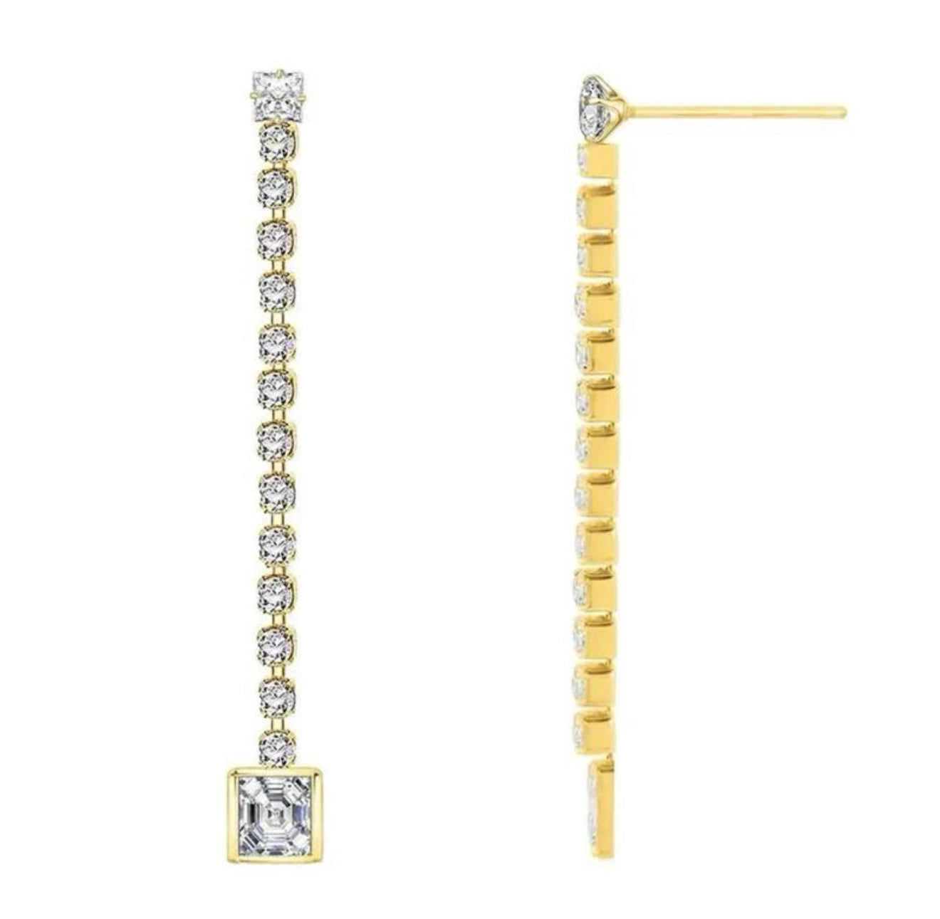 Orecchini Pendenti Tennis Qudrato