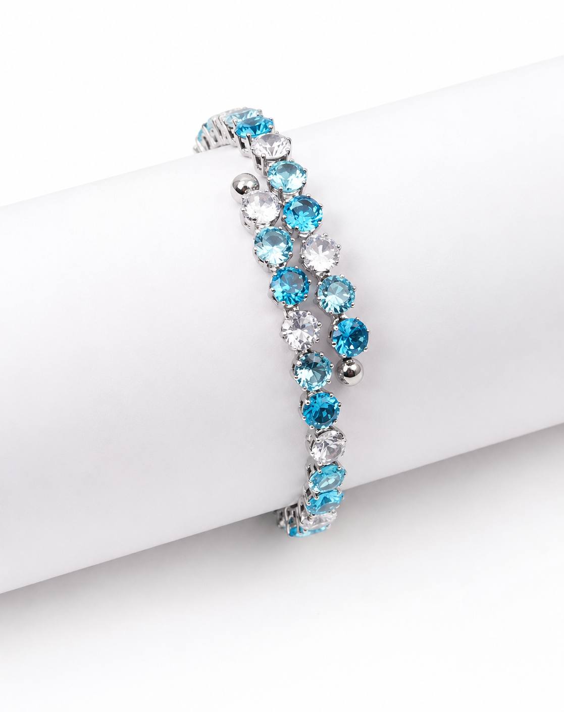 Bracciale Rigido Wrap 'Lumina' Gemme