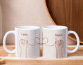 Due tazze in ceramica per coppie, con nomi